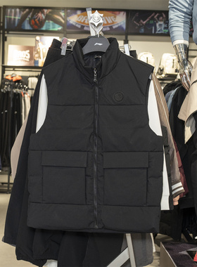 李宁运动羽绒马甲男2025冬季新款保暖鸭绒立领上衣马夹AMRV047