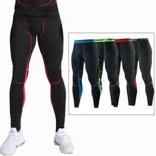 运动紧身九分裤长裤男加绒篮球裤跑步健身训练压缩速干打底裤高弹