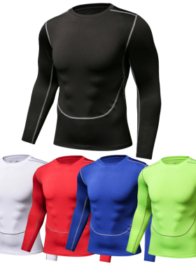 RPO健身打底长袖高弹运动紧身速干篮球服 跑步衣足球训练服秋冬男