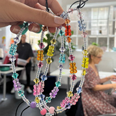 阿娇阿Sa同款 手腕链条挂饰 小熊软糖手机链彩色串珠挂绳ins风潮款