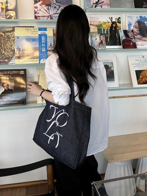 【关晓彤同款】Arcanus Fang原创设计牛仔刺绣大容量百搭帆布包大