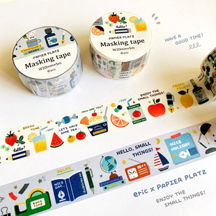 MY家 - 日本 papier platz × Eric 印章图案和纸胶带/金箔 手帐