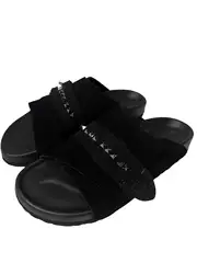 Fromtheisland (Fti) First-Layer Suede Birkenstock Rivet Punk Casual Slippers for Men and Women