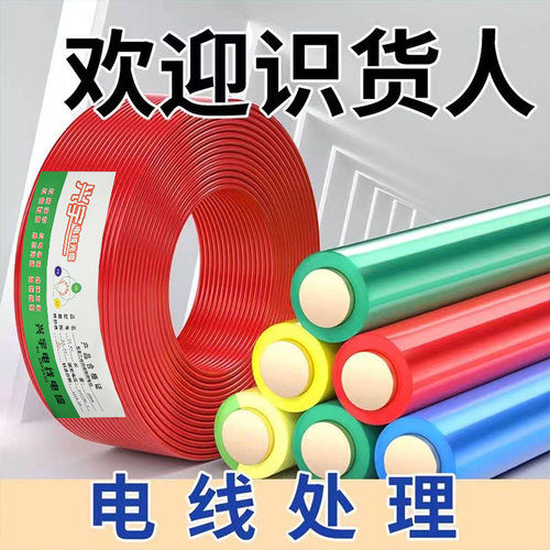 阻燃电线国标4平方2.5铜芯线家装家用1.5/6/10铜线四bV六单芯线缆