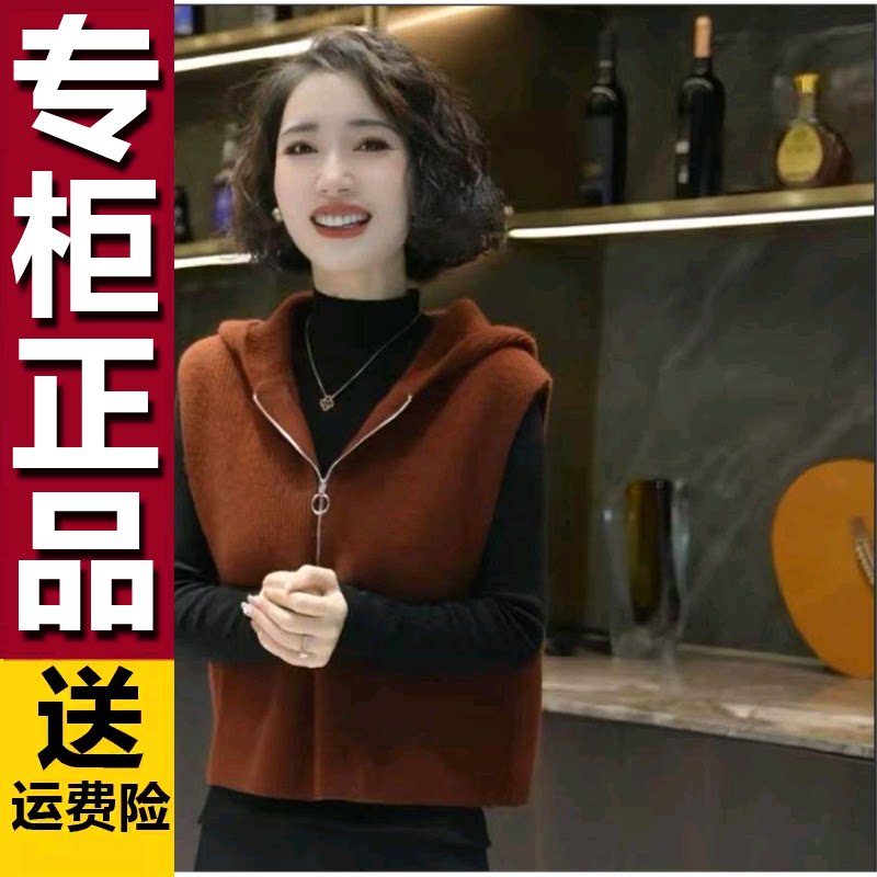 原版2026时尚百搭秋冬新款简约时尚打底衫搭配套头连帽叠穿马甲背