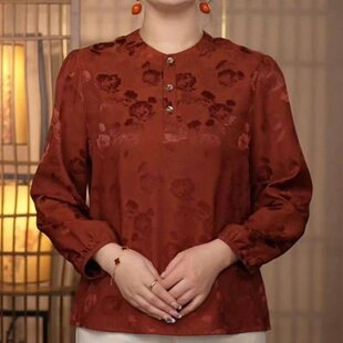 长袖 T恤女衬衫 中老年打底衫 妈妈装 上衣时尚 爆款 款 原版 2026春季