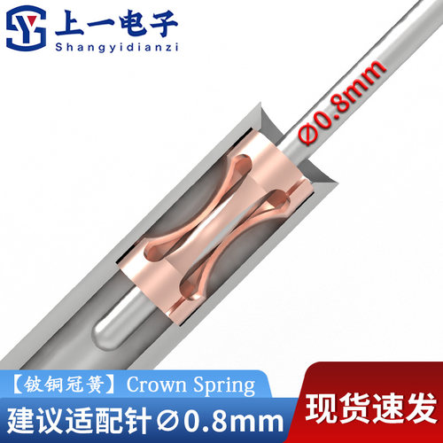 适配0.8mm公针直径冠簧小号簧片