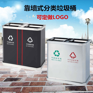 酒店大堂不锈钢垃圾桶立式烟灰桶商场物业市政地铁果皮桶环保分类