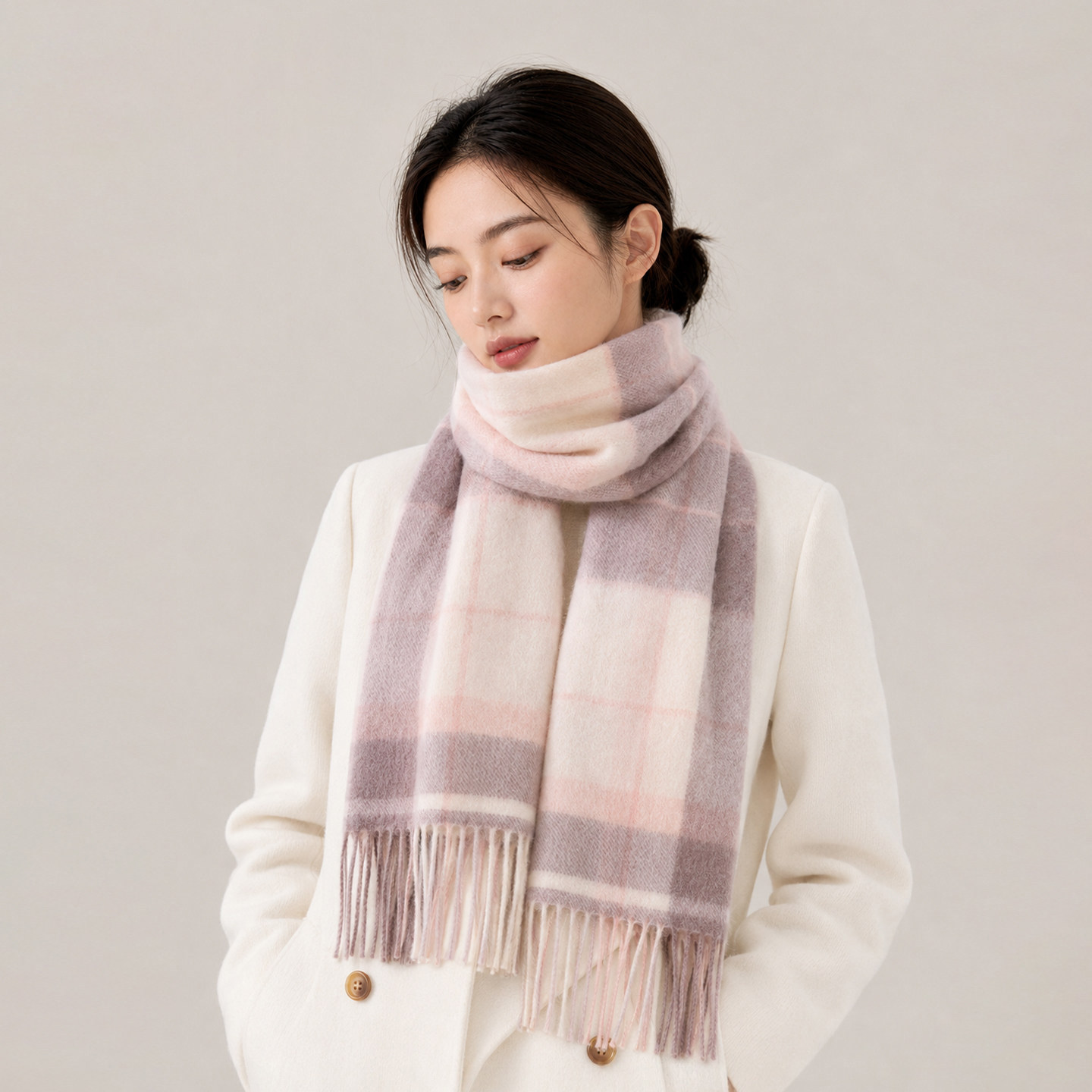 高阶版柔软不扎~2026新款100%山羊绒围巾女秋冬季百搭高端长围脖