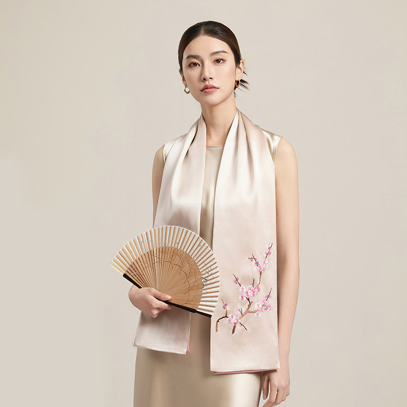 苏绣桑蚕丝披肩女妈妈款生日礼物