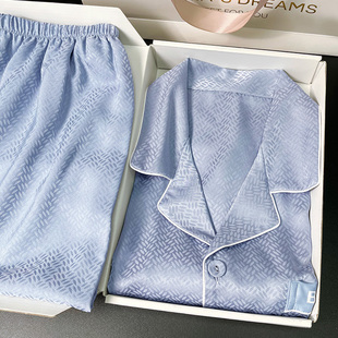 三件套睡衣男款春夏季男士冰丝短袖套装夏天薄款父亲节礼物送爸爸