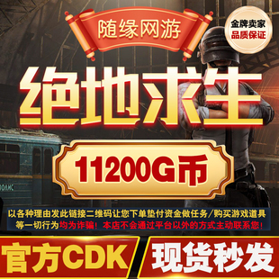 PUBGG币绝地求生G币11200G币官方CDK兑换码吃鸡steamG-coin游戏币