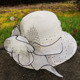 优雅波点遮阳帽子女夏出行户外大花欧根纱防晒帽时尚 妈妈透气凉帽