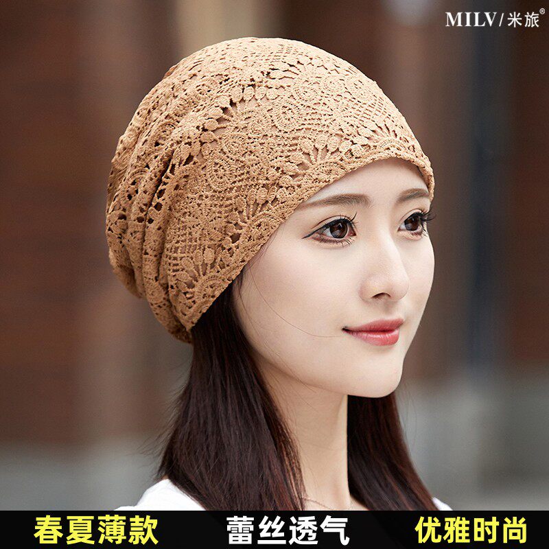 帽子女夏春秋蕾丝包头帽