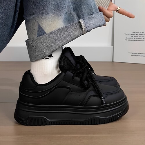 女款久站不累防滑防水舒适小黑鞋