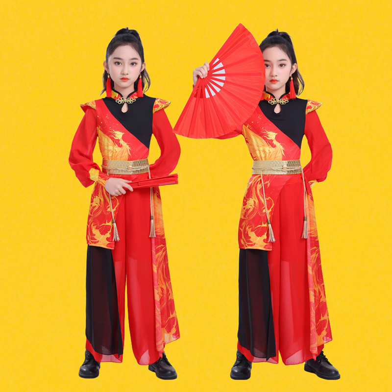 儿童雪龙吟中国风舞蹈服