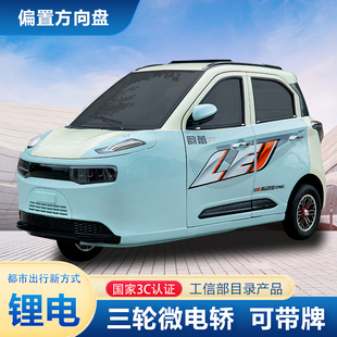 三轮车 韵蕾玉兔偏置方向盘客上牌可油电家用代步接孩子2024新款