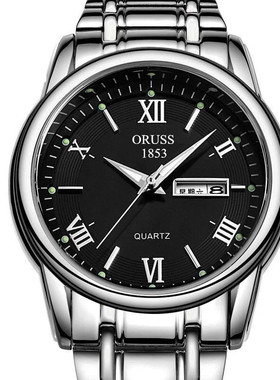 品质石英表全自动机械表精钢带日历夜光防水男士运动韩版手表腕表