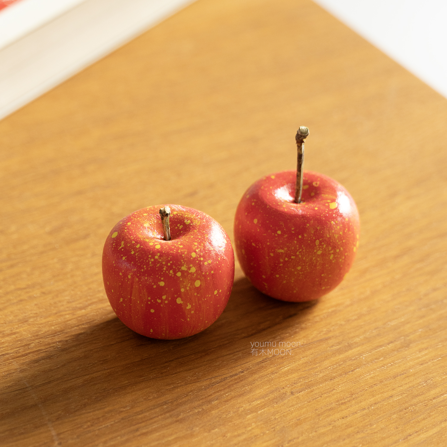 迷你小苹果 木质治愈系寓意简约高级感圣诞平安夜桌面装饰礼物