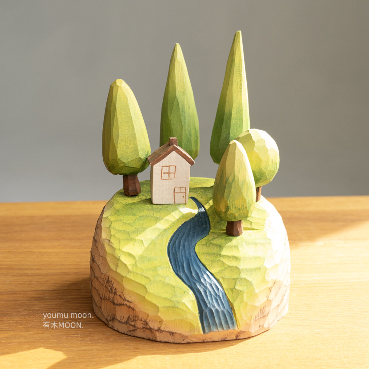 林中小屋 治愈系木雕桌面摆件磁吸设计高级感桌搭礼物礼品纯手工,家居饰品,桌面摆件,淘宝优惠券,粉丝福利购,淘宝优惠卷