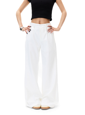 COLDSTONE 高级感微喇叭休闲西裤男女宽松垂感纯色百搭显瘦