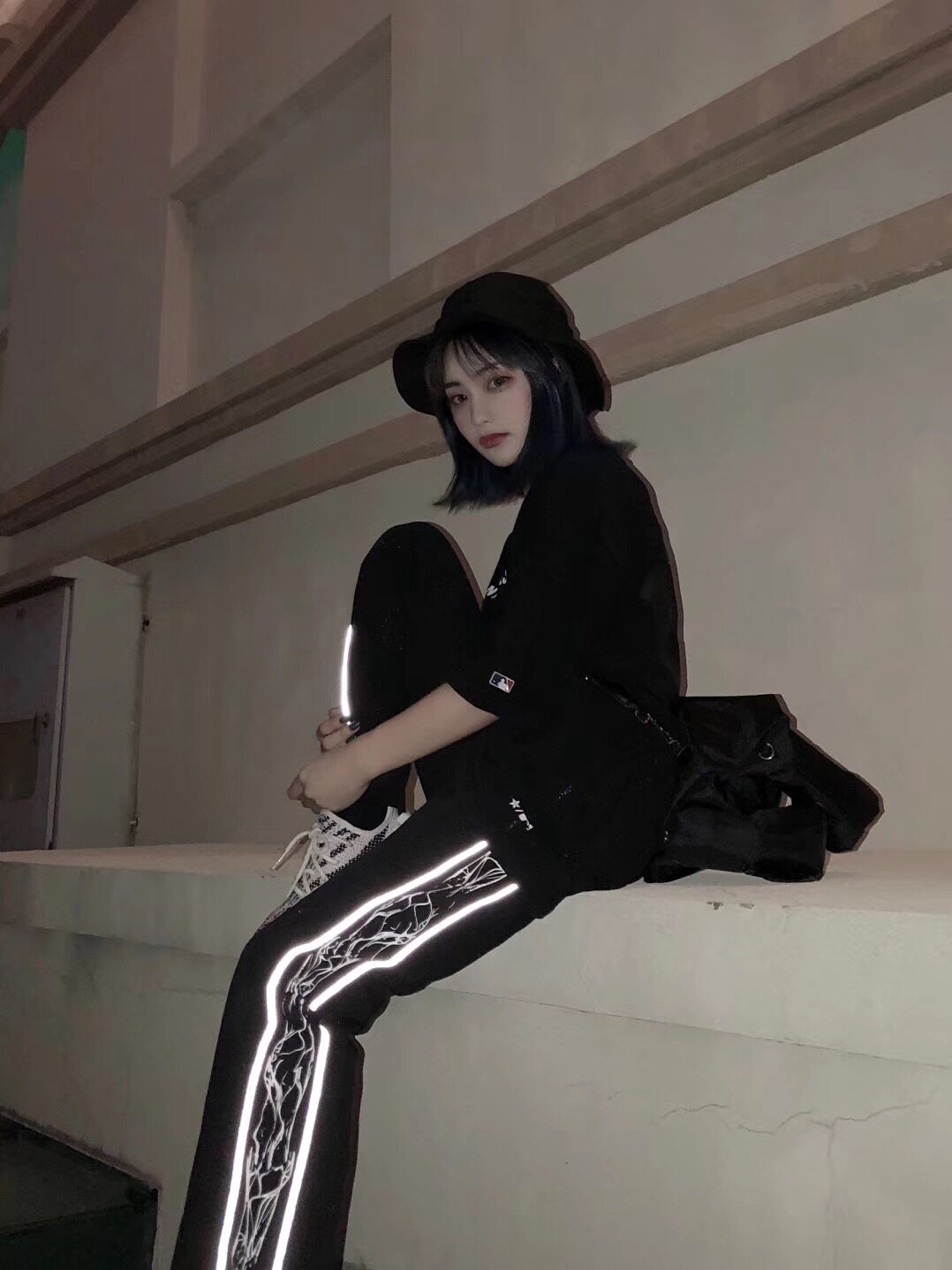 NOPLANS 没有计划 生命线暗黑3m反光裤 男女款纯黑宽松长裤技能|msdalam kategori Pakaian Lelaki, seluar santai - dari Buy2taobao.com untuk memberikan perkhidmatan ejen Taobao profesional membeli