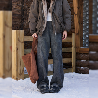 COLDSTONE【冷冬御寒系列】美式水洗直筒解构设计感休闲裤男女