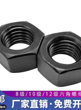 8.8级10.9级12.9级高强度黑色六角螺母螺丝螺母帽M3M4M5M6M8-M56