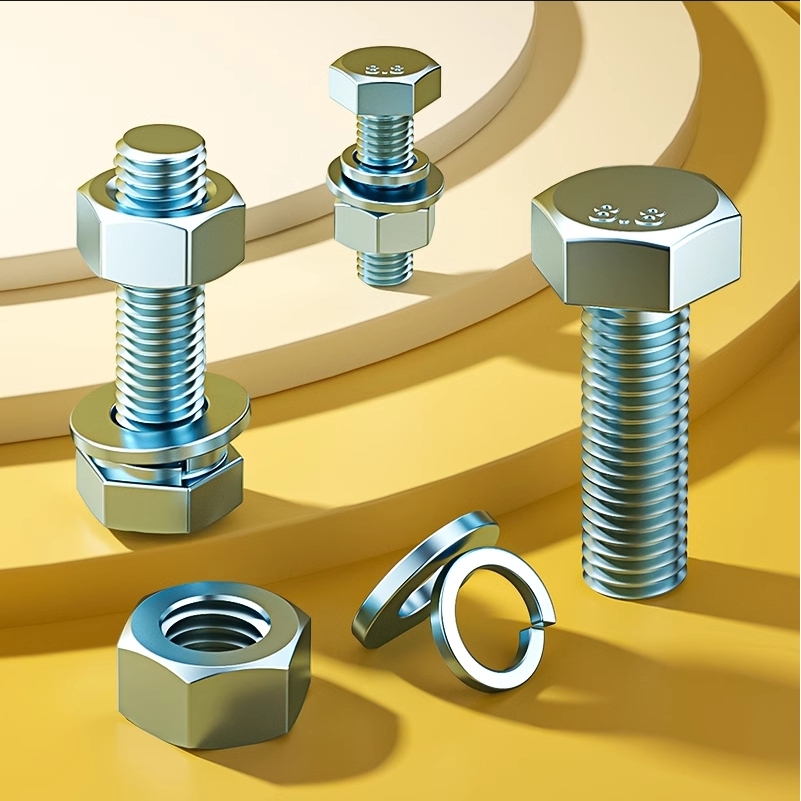 外六角碳钢8.8级螺母平弹垫组合