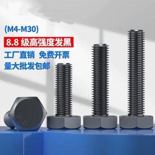 8.8级高强度外六角螺丝螺栓加长全牙6M8M10M12M14M16M18M20M22M30
