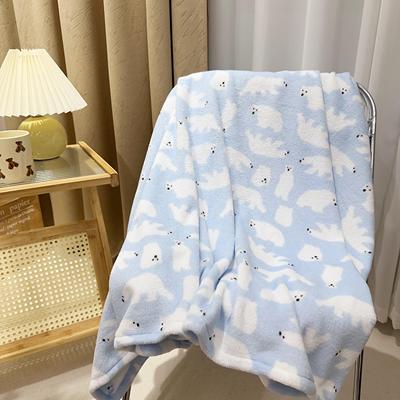 ins风休闲保暖法兰绒卡通小毛毯