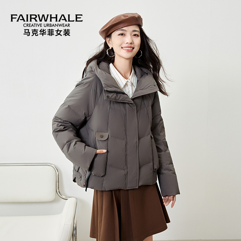 短款羽绒服马克华菲休闲百搭