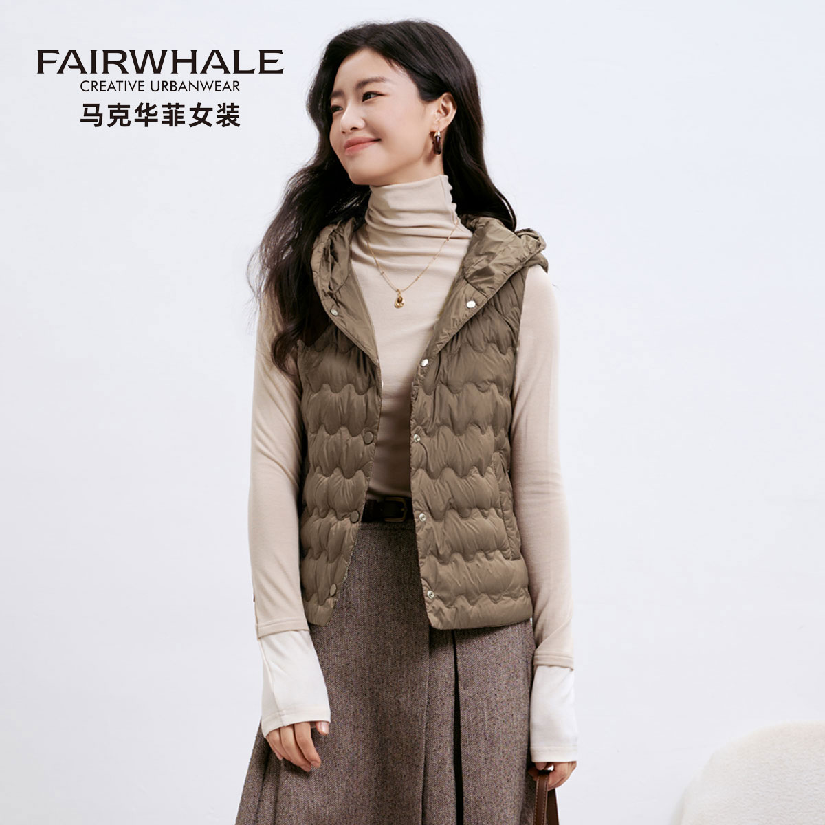 马克华菲轻薄羽绒马甲女内搭马夹