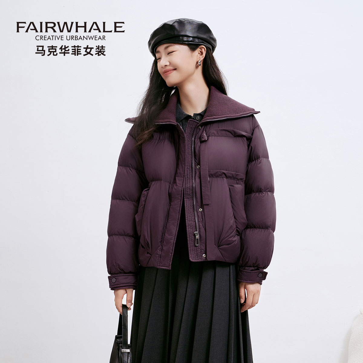 马克华菲韩版羽绒服女短款小个子