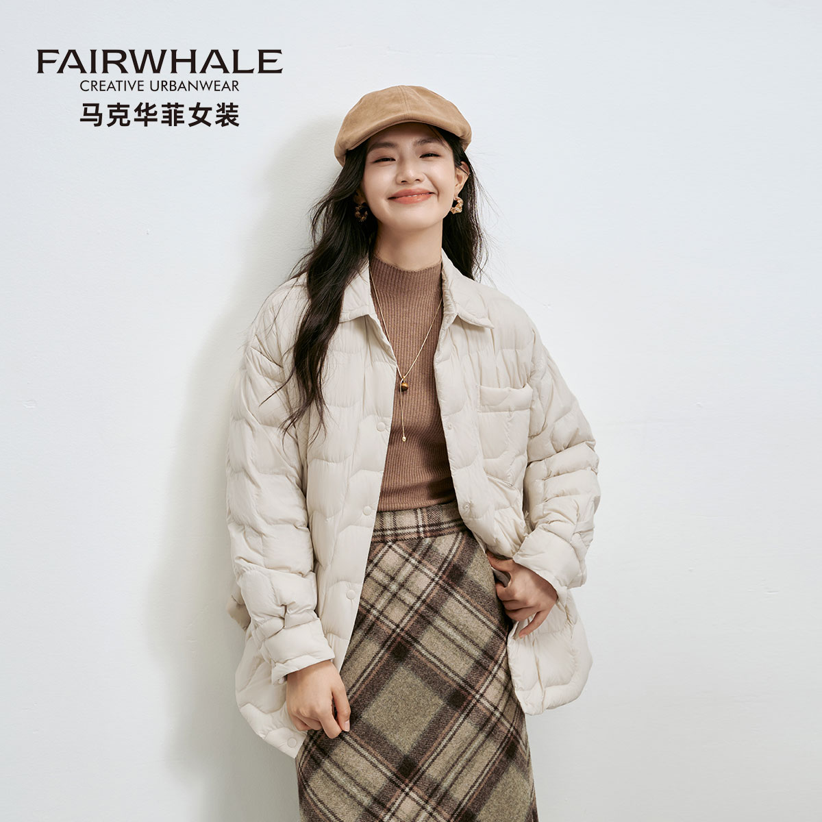 马克华菲轻薄羽绒服夹克女外套