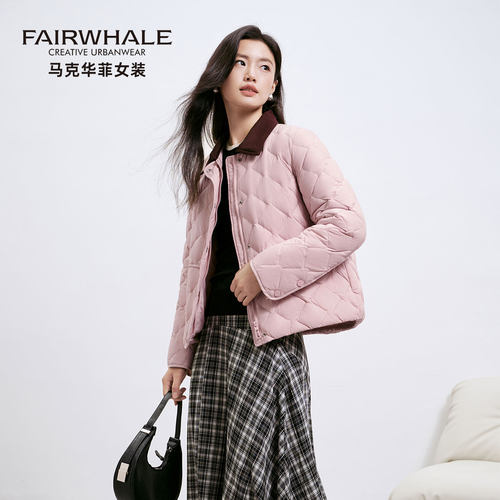 轻薄羽绒服女冬季翻领保暖白鸭绒