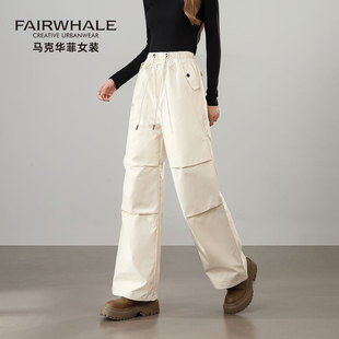 裤 马克华菲冬季 白鸭绒防风保暖显瘦直筒工装 女2025新款 户外羽绒裤