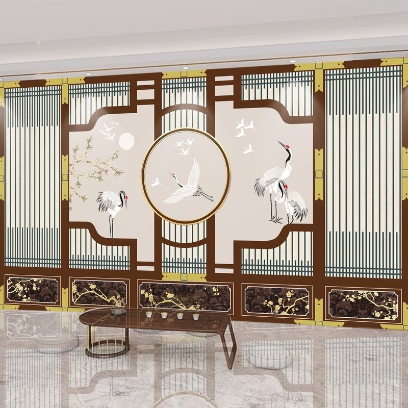 中国风清宫布置墙纸皇宫故宫仿古壁画古风拍照背景布宫廷古典壁纸