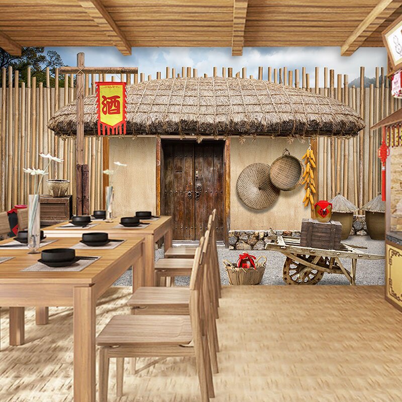 东北江湖酒馆墙纸白酒卖酒古风直播间背景图仿古酒坊古代客栈壁纸