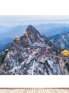 河南洛阳老君山群山山脉山峰地貌风景靠山图卧室墙贴画壁画7