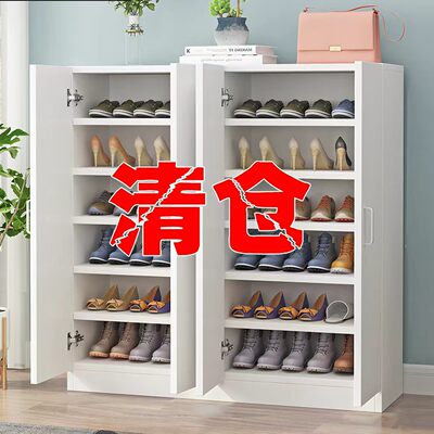 鞋柜实木质家用门口多层收纳玄关门厅阳台大容量简约现代定制鞋架