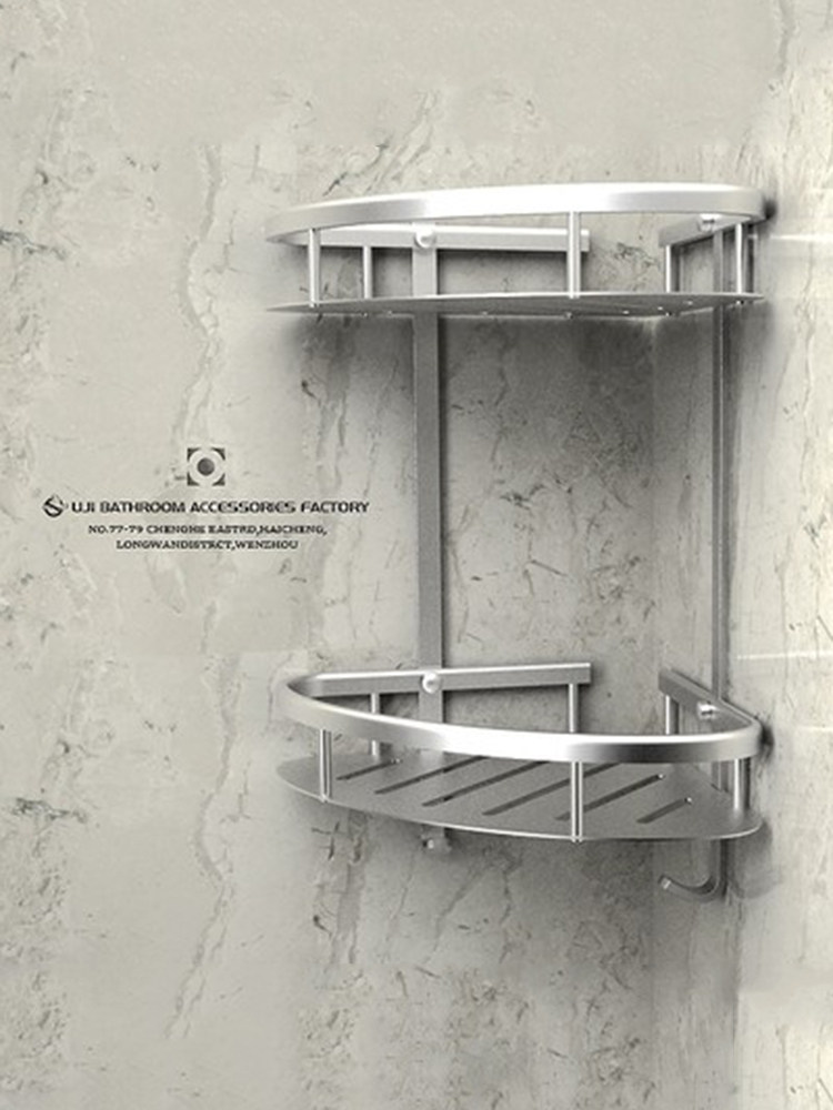 欧吉太空铝三角篮浴室置物架卫生间收纳洗手间转角墙角三角架