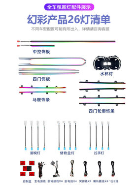 适用于奥迪A4L氛围灯A6L/A3/Q3/Q5L/Q2/Q7/A5车内饰原厂32色改装