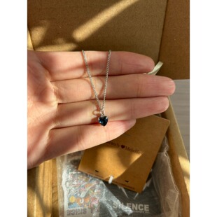 bm项链女新款蓝色海洋之心镶钻锁骨链国内代购正品brandymelville