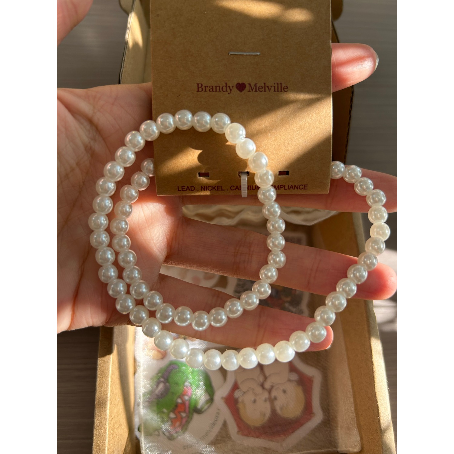 bm珍珠项链女新款大号6mm珍珠锁骨链国内代购正品brandymelville