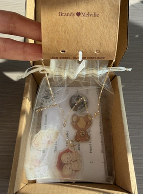 bm项链女新款流苏十字架锁骨链白色珠子链小众轻奢潮国内代购正品