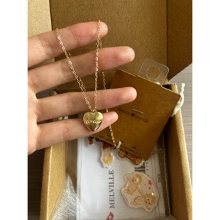 bm项链女forever字母爱心吊坠金色锁骨链超精致百搭国内代购正品