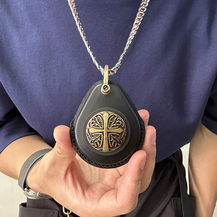 哈雷钥匙壳 钛钢项链感应器钥匙套真皮钥匙包适用Harley Davidson