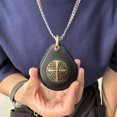 钛钢项链哈雷摩托美式真皮钥匙壳