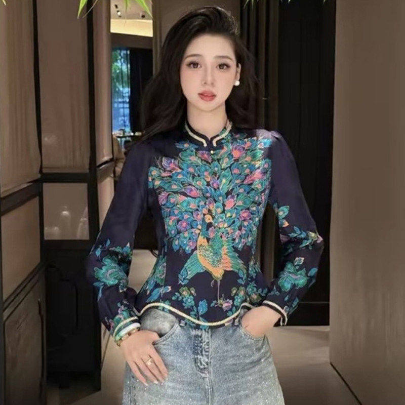 2026春秋季新中式国风复古百搭长袖衬衫女高级感轻奢显瘦减龄上衣